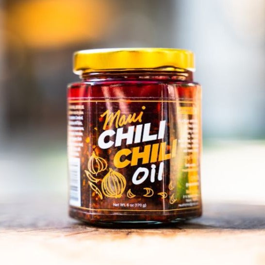 bottle of Medium Kine Spicy Maui Chili Chili Oil